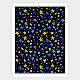 Purple Blue and Gold Stars Sticker